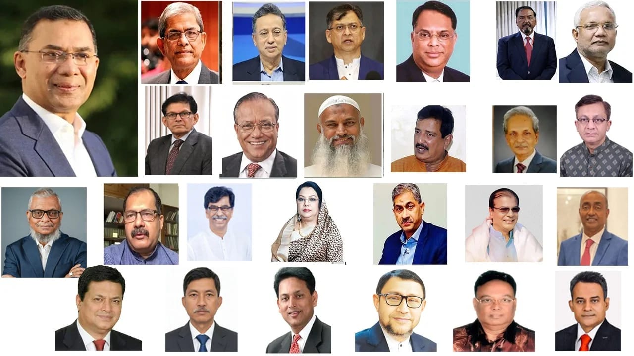 আজ ১৭ ফেব্রুয়ারি ২০২৬, মঙ্গলবার বিকেলে প্রধানমন্ত্রী তারেক রহমানের নেতৃত্বে গঠিত ৪৯ সদস্যের নতুন মন্ত্রিসভার সদস্যগণ শপথ নিয়েছেন। মন্ত্রিপরিষদ বিভাগ থেকে প্রাপ্ত তথ্য অনুযায়ী পূর্ণ মন্ত্রীদের দায়িত্বপ্রাপ্ত মন্ত্রণালয়গুলোর তালিকা নিচে দেওয়া হলো: