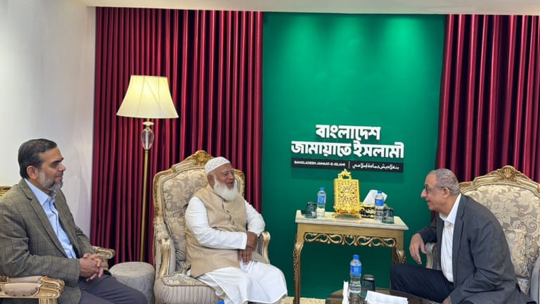 জামায়াত আমিরের সঙ্গে ফিলিস্তিনের রাষ্ট্রদূতের সৌজন্য সাক্ষাৎ